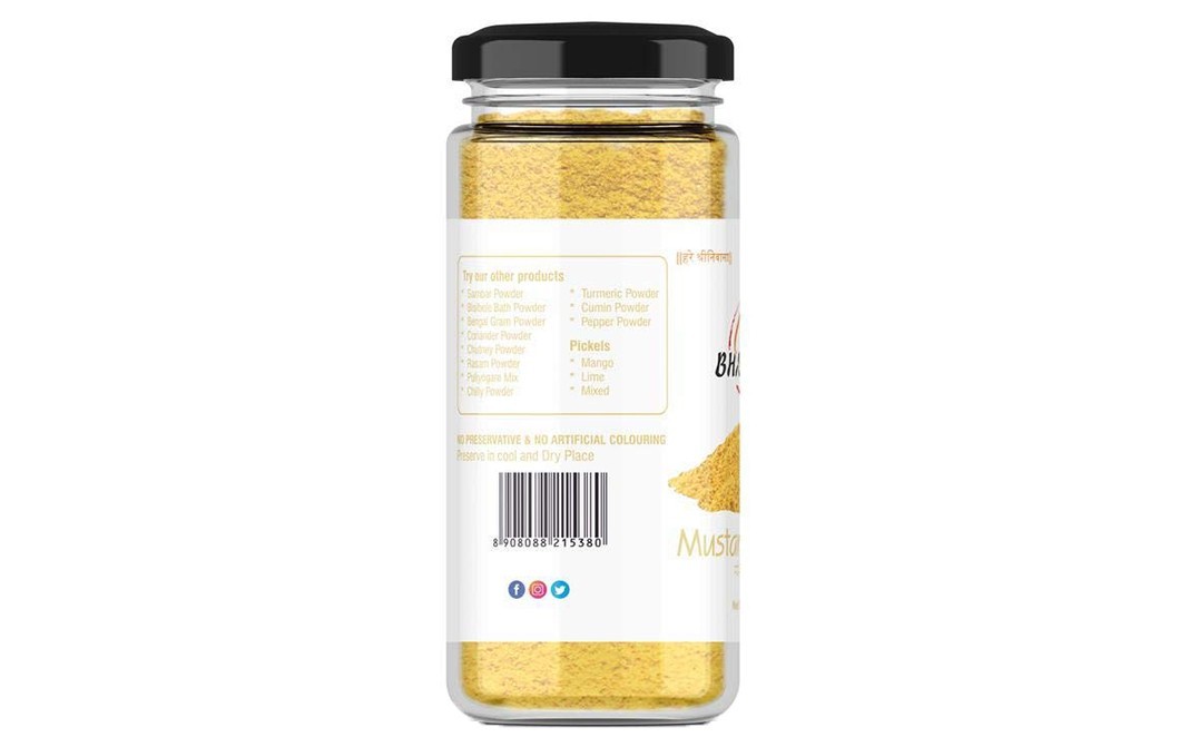 Bhavani's Mustard Powder    Glass Jar  100 grams